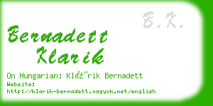 bernadett klarik business card